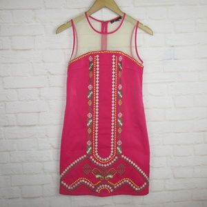 C. Luce Pink Beaded and Embroidered Dress